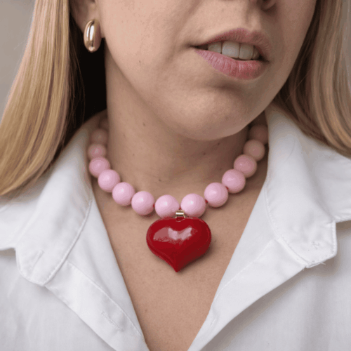 CADENA CORAZÓN ROJO MAXI