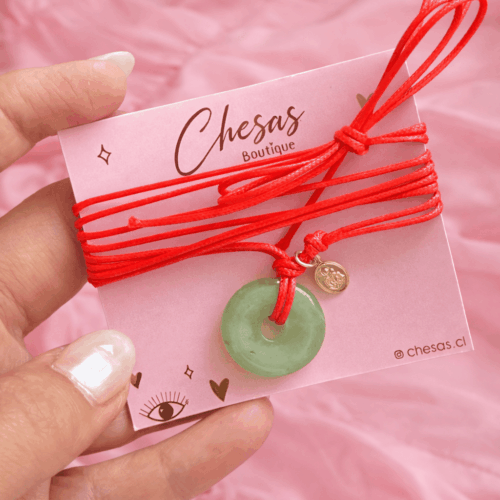 PULSERA HILO ROJO PIEDRA JADE