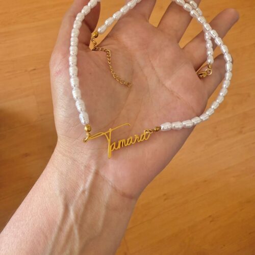 CADENA DE PERLAS NOMBRE PERSONALIZADO