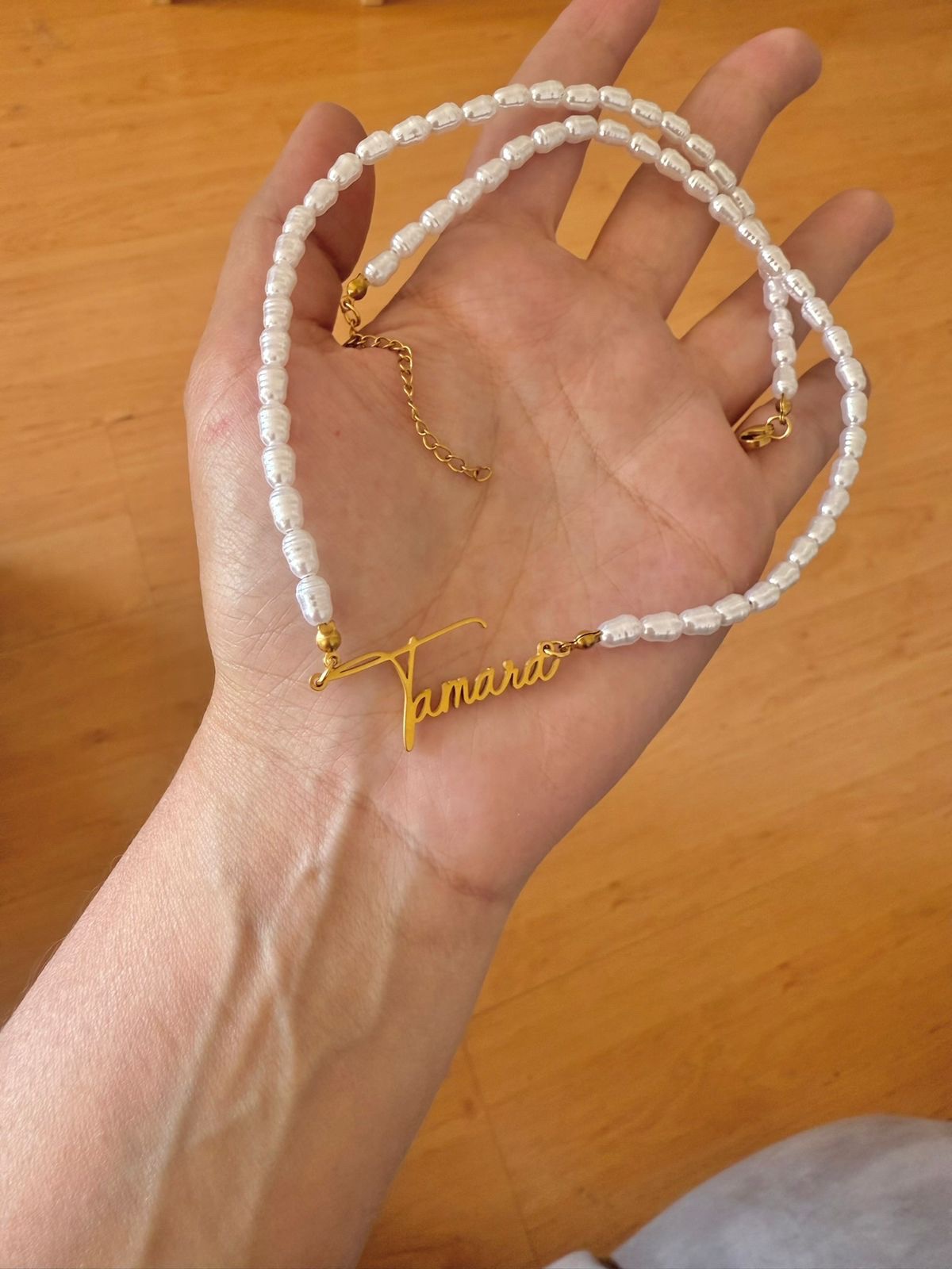 CADENA DE PERLAS NOMBRE PERSONALIZADO